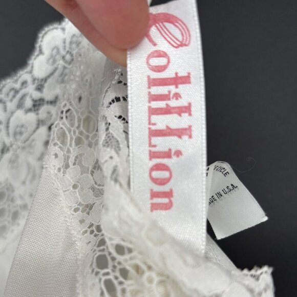 Vintage Cotillion Women's Lace Trim Slip Dress Size 36 (M) White Knee Length USA - Picture 5 of 10